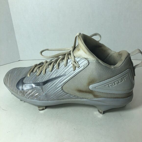 Nike Cleats Baseball Men's Size 12 Mike Trout Max Air Gray White Metal READ B4 - Picture 14 of 16